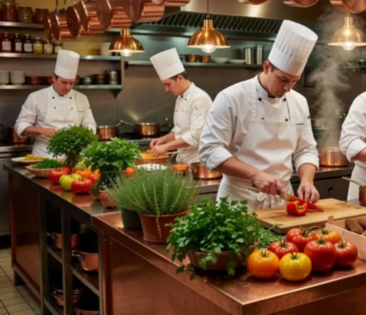 L’équipe de cuisine de Comptoir Brume en pleine préparation de plats bistronomiques